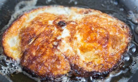 Cooking eggs close up Foto stock