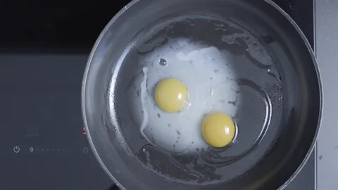 Cooking Eggs In A Frying Pan Video stock 87569425