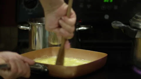 Cooking eggs - Home cooking. making breakfast Stock Footage 68500898