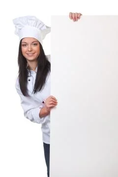 Cooking with an empty table as a menu Stock Photos