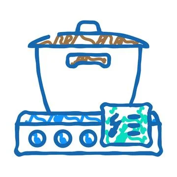 Cooking energy efficient icon doodle illustration Stock Illustration