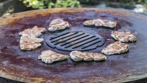 Cooking on the fire plate Stock Photos