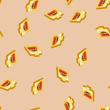 Cooking with fire restaurant chef isometric icon seamless pattern Stock Illustration