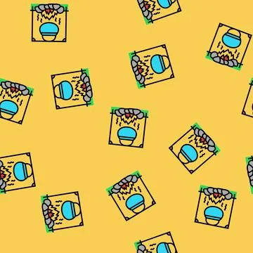 Cooking with fire restaurant chef vector seamless pattern Stock Illustration