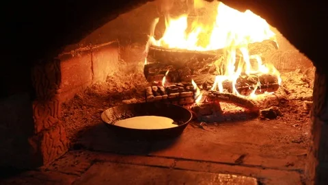 Cooking in the fireplace Stock Footage 113391735