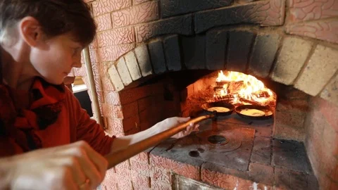 Cooking in the fireplace Stock Footage 113391752