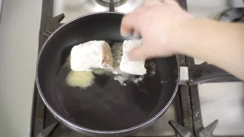 Cooking fish by a chef in a restaurant Stock-Footage 267732429