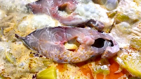 Cooking fish curry Stock Footage 318113797