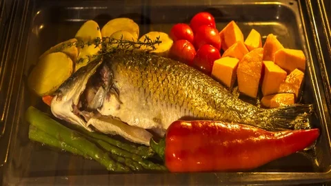 Cooking fish Stock Footage 70002687