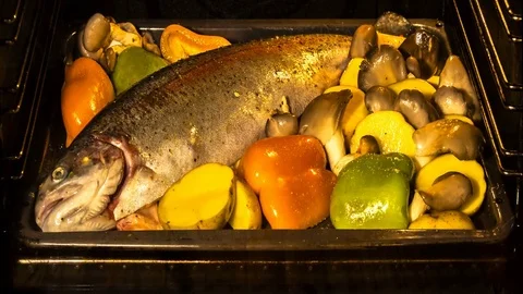 Cooking fish Stock Footage 70682194