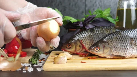Cooking fish. 動画素材 169128724