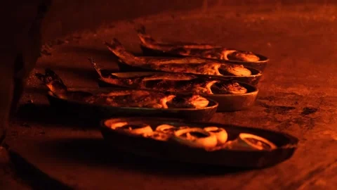 Cooking fish in oven Stock Footage 294124233