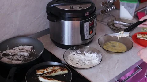 Cooking Fish on Plates Stock Footage 62748330