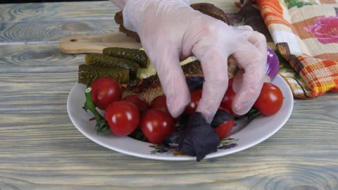 Cooking fish. Serving a dish Stock Footage 169129312