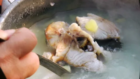 Cooking the fish soup Stock Footage 94954469