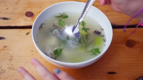 Cooking fish soup Stock Footage 103286400