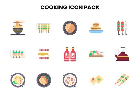 Cooking Flat Icons Pack Stock Illustration
