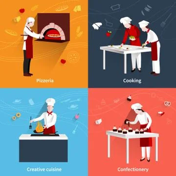 Cooking Flat Set Stock-Illustration