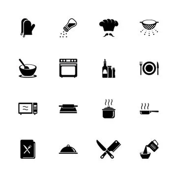 Cooking - Flat Vector Icons Stock Illustration