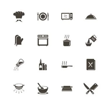 Cooking - Flat Vector Icons Stock Illustration