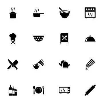 Cooking - Flat Vector Icons Stock Illustration