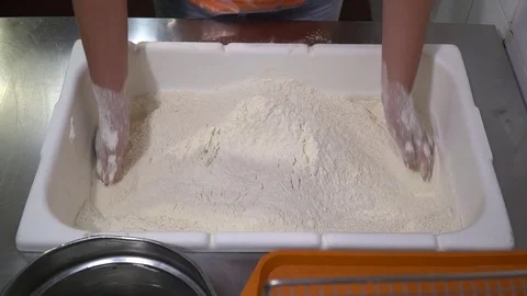 Cooking flour for baking Stock Footage 80631297