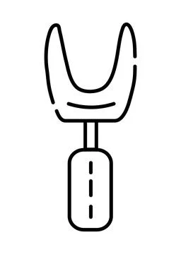 Cooking fork, sieve black line illustration Stock Illustration