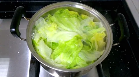 Cooking fresh cabbage at home 4K Stock Footage 62014873