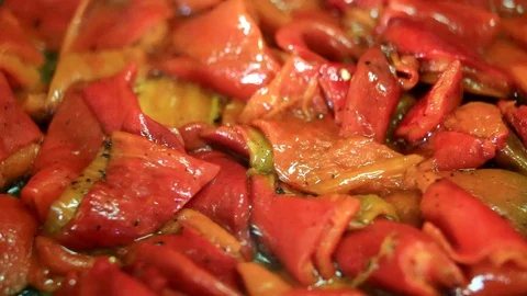Cooking fresh red pepper Stock Footage 88291540