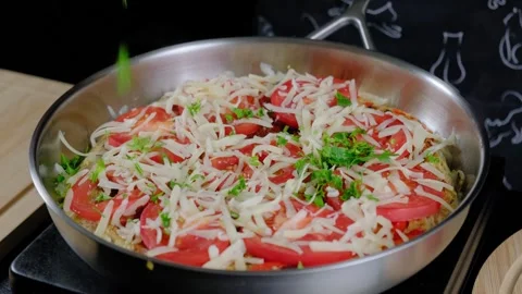 Cooking with Fresh Tomatoes and Cheese in Kitchen Video stock 341437882