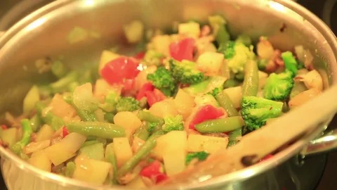 Cooking fresh vegetable Stock Footage 80443118