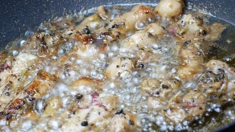 Cooking fried chicken drumstick Stock Footage 89174339