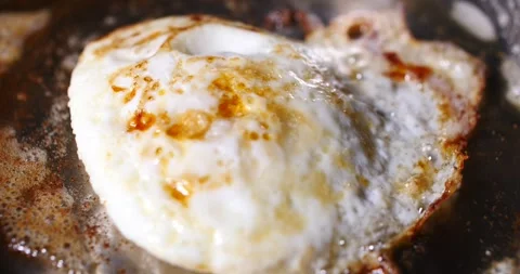 Cooking a Fried Egg in a Frying Pan Stock Footage 262291399