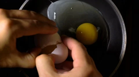 Cooking fried eggs in a frying pan. Close up. Vertical filming. Stock Footage 67731501