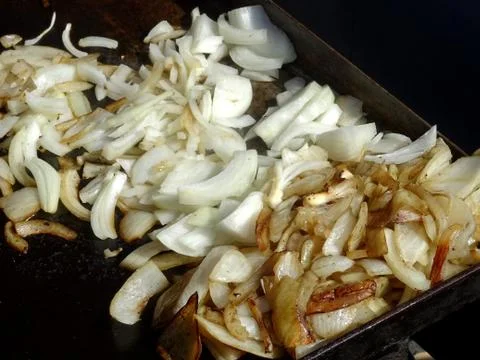 Cooking Fried Onions Stock Photos