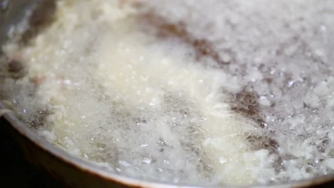 Cooking fried prawn balls Stock Footage 128643449