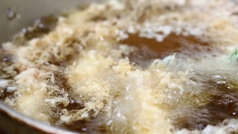 Cooking fried prawn balls Stock Footage 128643649