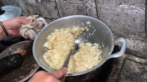 Cooking fried rice Stock Footage 303085225