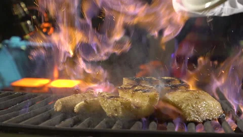 Cooking fruit barbecu Vídeo Stock 157219505