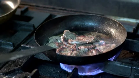 Cooking on the frying pan Stock Footage 79469123