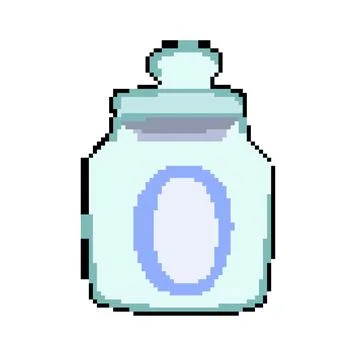 Cooking glass container pixel art vector illustration Stock Illustration