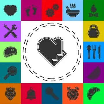 Cooking gloves icon - vector gloves illustration, gloves symbol Stock Illustration