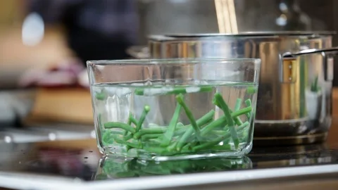 Cooking green beans. Stock Footage 106078103