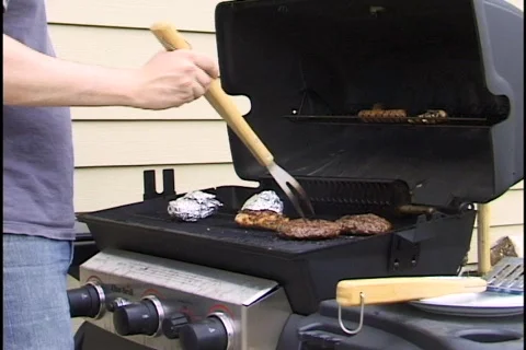 Cooking on the Grill Stock Footage 297540