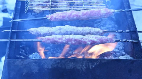 Cooking on the grill Video stock 36210833