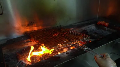 Cooking on a Grill Stock Footage 319207256