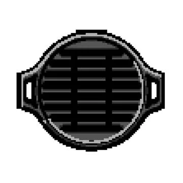 Cooking grill rack pixel art vector illustration Illustrazione stock