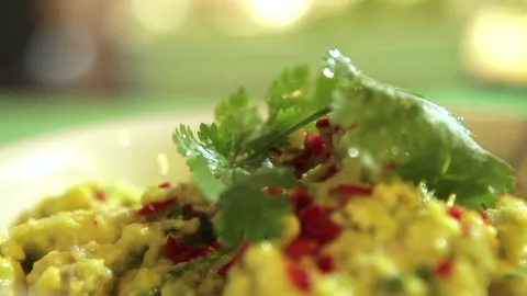 Cooking guaca mole with chili Stockbeeldmateriaal 75275960