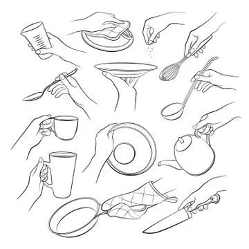 Cooking hand isolated Stock Illustration