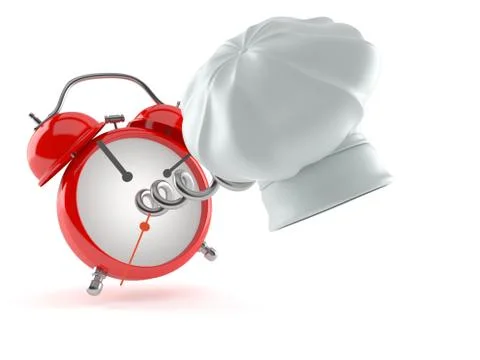 Cooking hat with alarm clock Stock Illustration